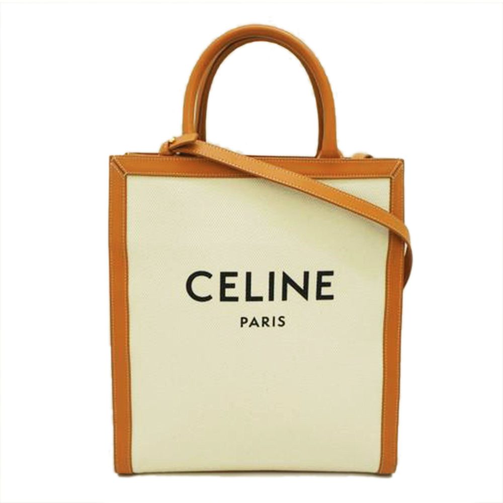 Celine Canvas Logo Print Vertical 2 Way Hand Bag - image 1